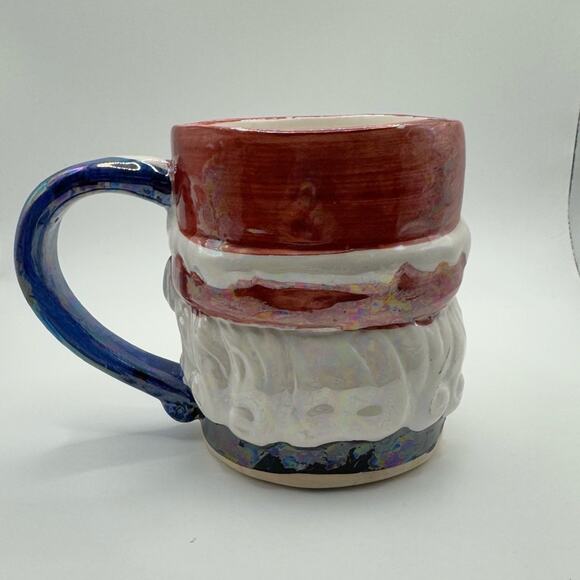 Mug / Santa Face / Earthenware /Winter Christmas Coffee Mug/Cup Hand Painted EUC - Picture 2 of 5